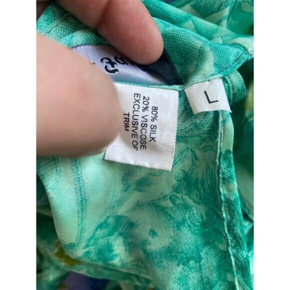 Bellissimo Fabrics Silk Wrap Skirt Tiered Multi Pattern Size L-XL- 1X - Picture 3 of 6